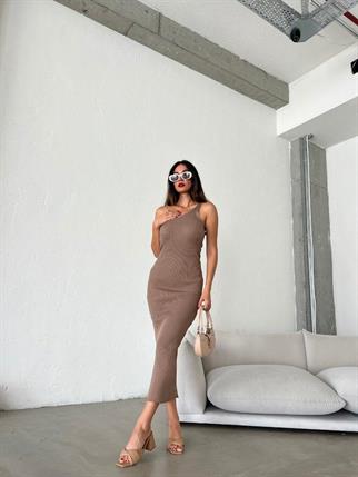 Mikula Triko Elbise - Vizon