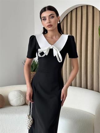 Patrice Sivri Yaka Midi Elbise