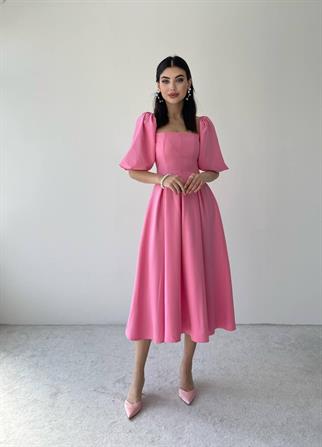  Benjamin Çan Etekli Midi Boy Elbise - Pembe