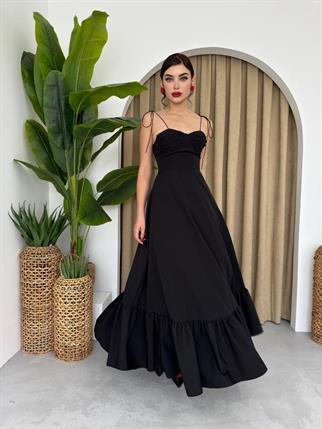 Poplin Kiloş Uzun Elbise