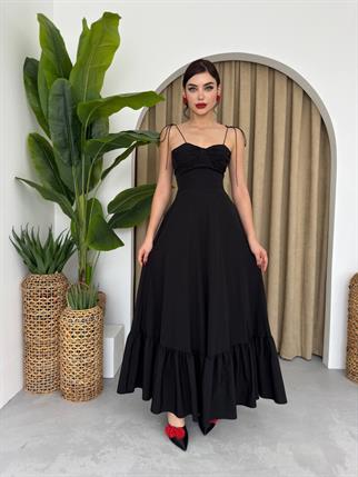 Poplin Kiloş Uzun Elbise