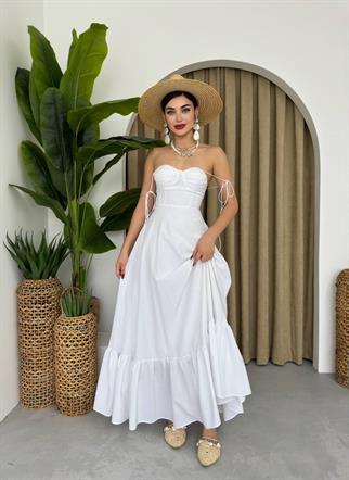 Poplin Kiloş Uzun Elbise