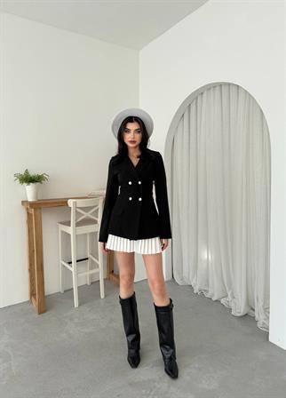 Rita Pileli Etek Ceket Takım