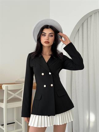 Rita Pileli Etek Ceket Takım