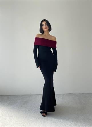 Robbie Straplez Uzun Elbise - Siyah