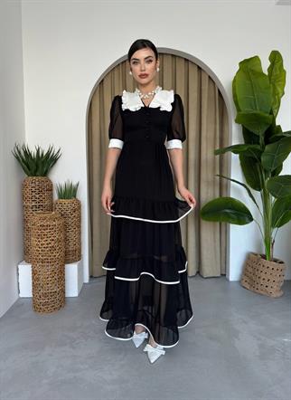 Roman Uzun Şifon Elbise