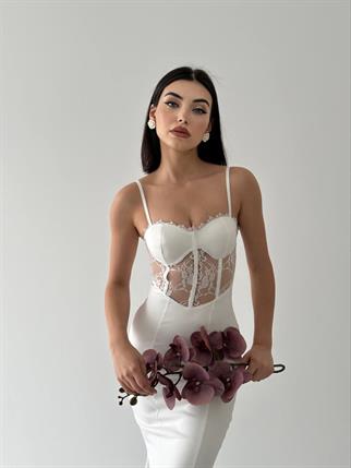 Romantica Dantel Detay Elbise