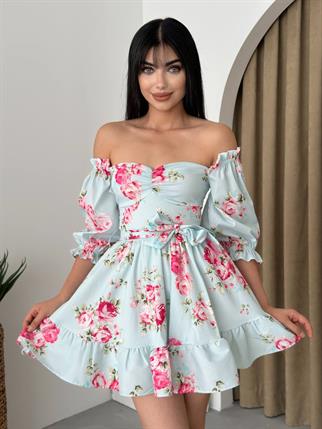 Rozalina Mini Çiçekli Elbise