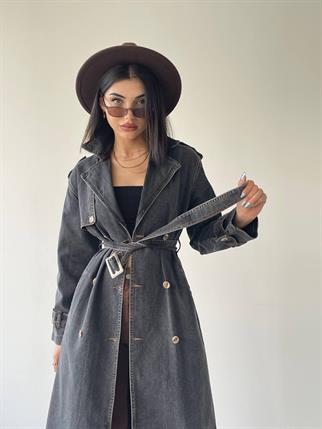 Salvador Denim Trençkot - Siyah