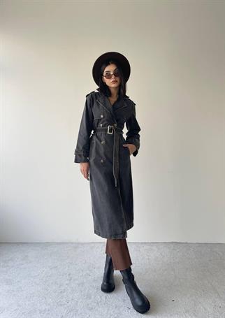 Salvador Denim Trençkot - Siyah