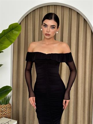 Sandy Tül Kol Tasarım Elbise