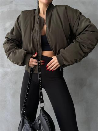 Short Pilot Bomber Ceket Petroli - Yeşil