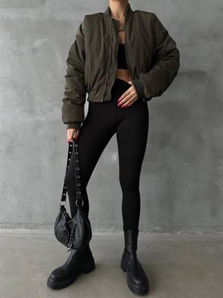 Short Pilot Bomber Ceket Petroli - Yeşil