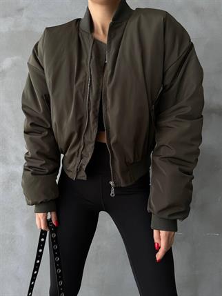 Short Pilot Bomber Ceket Petroli - Yeşil