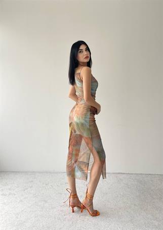 Streç Büzgülü Kadın Elbise