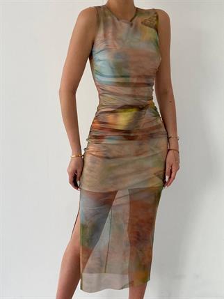 Streç Büzgülü Kadın Elbise