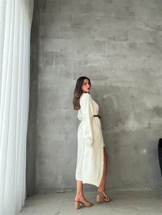 Stephenie İpek Kalın Hırka - Beyaz