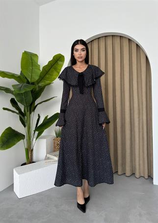 Tasarım Puantiyeli Kurdele Elbise