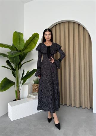 Tasarım Puantiyeli Kurdele Elbise