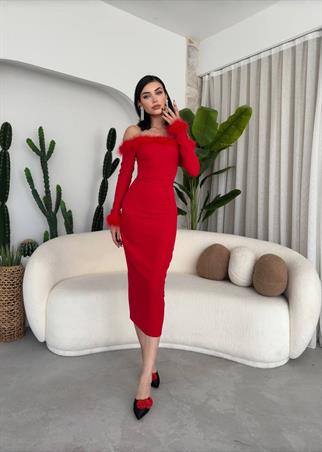 Tasarım Püsküllü Atlas Elbise