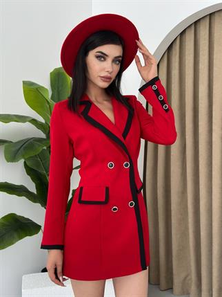 Thomas Düğme Detay Tasarım Ceket Elbise