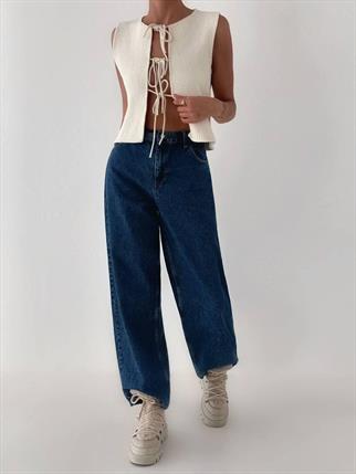 Triko Bağlamalı Yelek