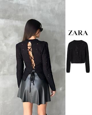 Trudey Sırt Detay Kazak - Siyah