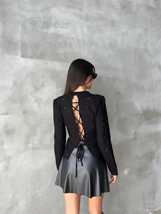 Trudey Sırt Detay Kazak - Siyah