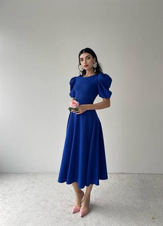 Viki Midi Boy Kloş Elbise-4414 - Saks