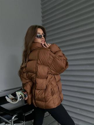 Yasmin Kısa Kapitone Kahve Mont