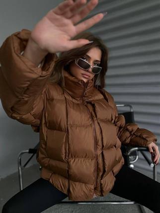 Yasmin Kısa Kapitone Kahve Mont