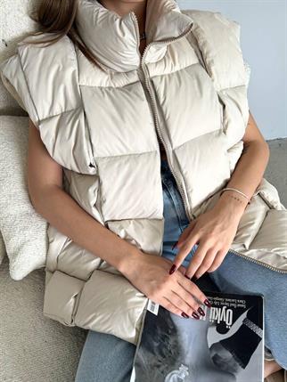 Yasmin Kolsuz Krem Şişme Yelek