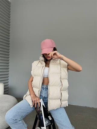 Yasmin Kolsuz Krem Şişme Yelek