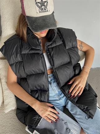 Yasmin Kolsuz Siyah Şişme Yelek 