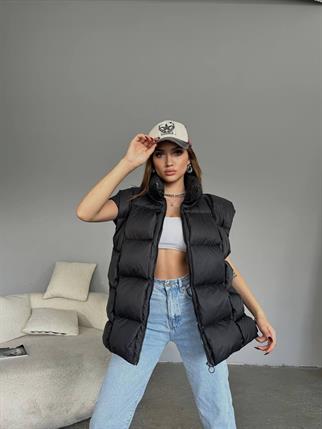 Yasmin Kolsuz Siyah Şişme Yelek 