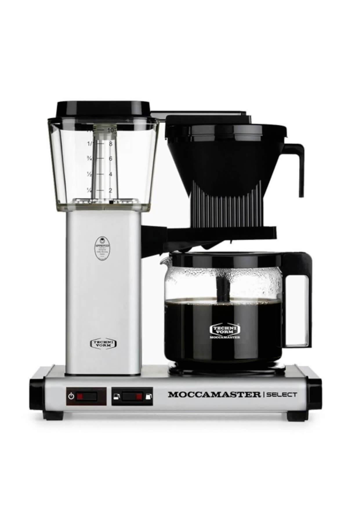 Mat Gümüş | Moccamaster Select Filtre Kahve Makinesi Cam Potlu