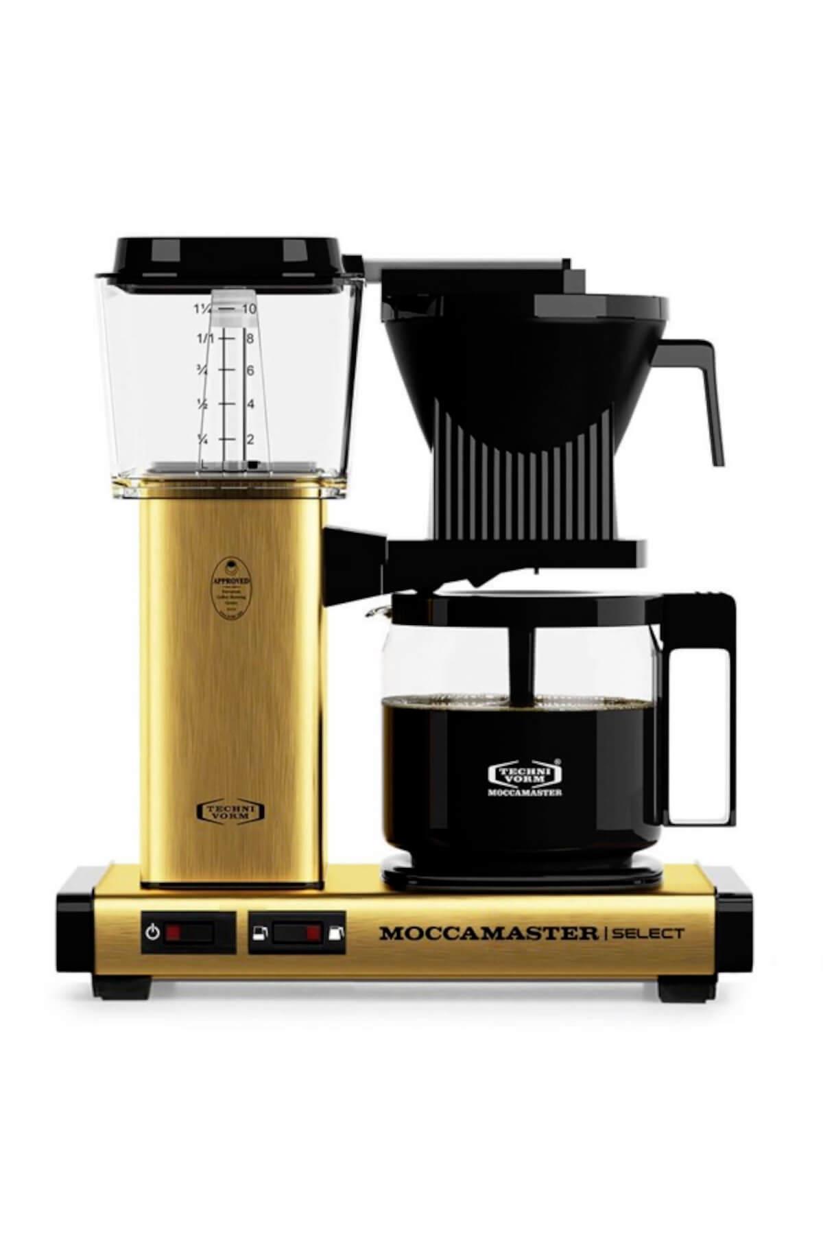 Fırçalı Pirinç | Moccamaster Select Filtre Kahve Makinesi Cam Potlu