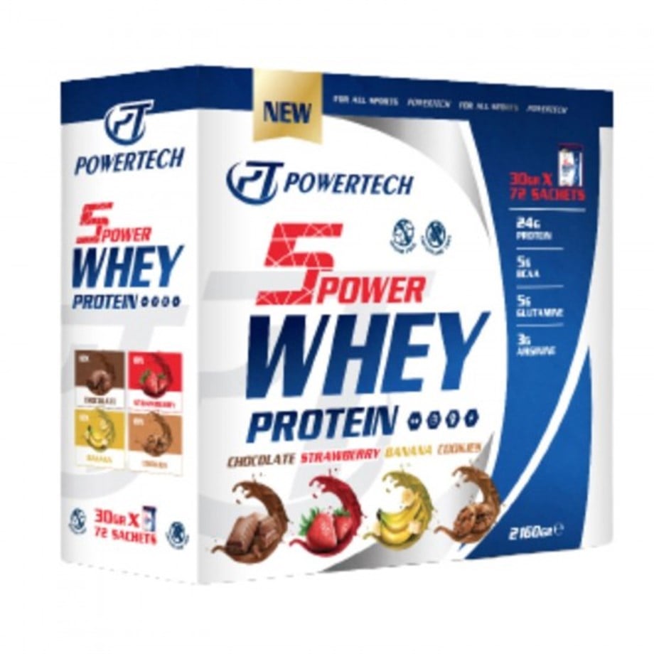 5POWER WHEY PROTEİN TOZU 30 GR X 72 SAŞE 4 MİX