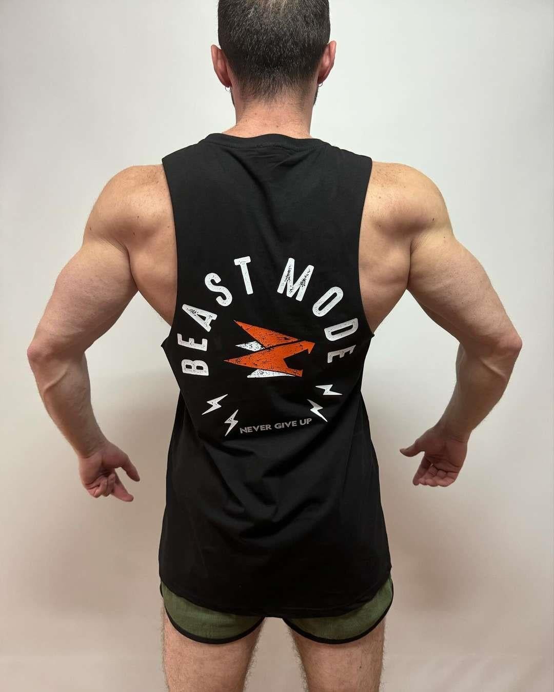 Beast Mode Erkek Sporcu Atlet Kolsuz Siyah