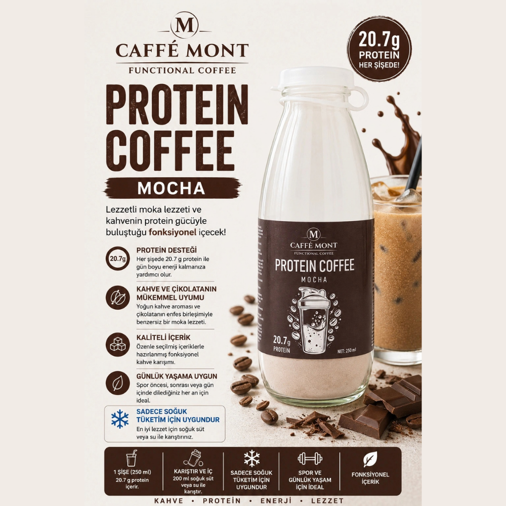 Caffe Mont Protein Coffee Cam Şişe 30 Gr