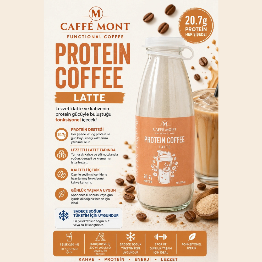Caffe Mont Protein Coffee Cam Şişe 30 Gr