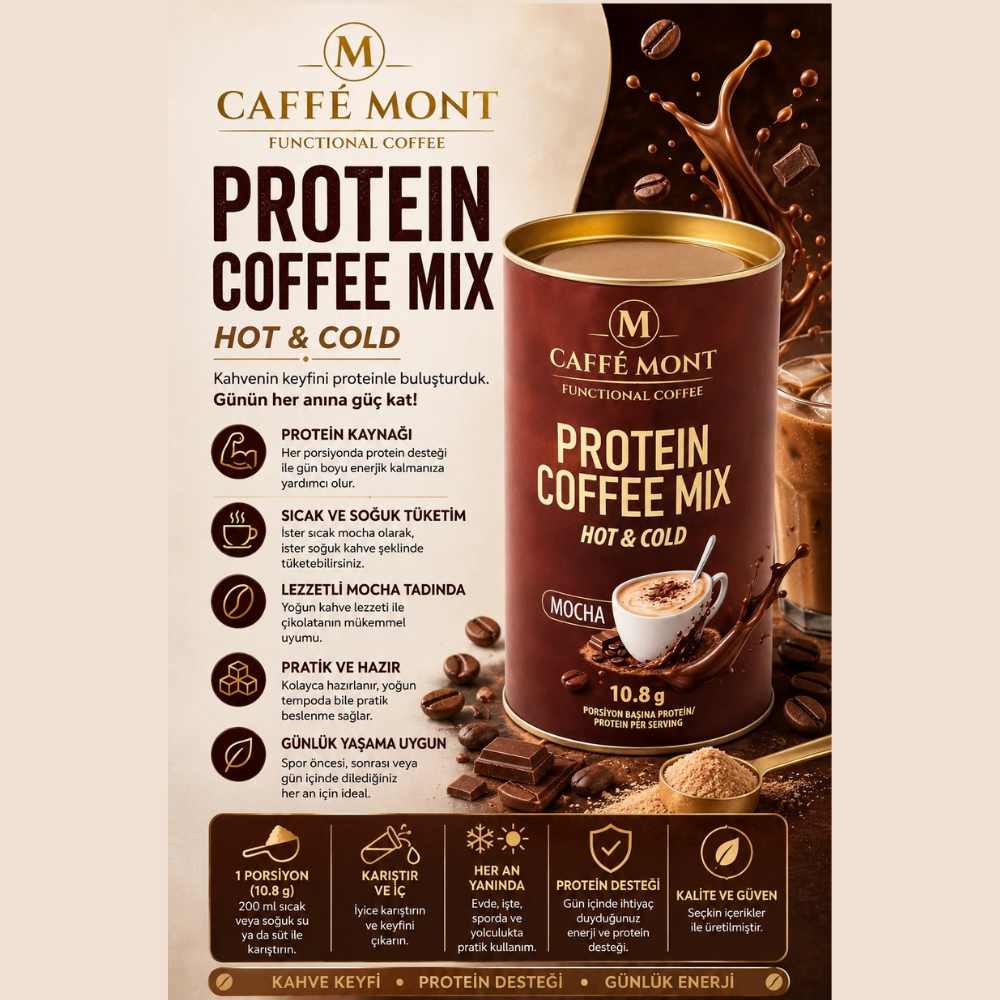 Caffe Mont Protein Coffee Mix 300 Gr Hot & Cold