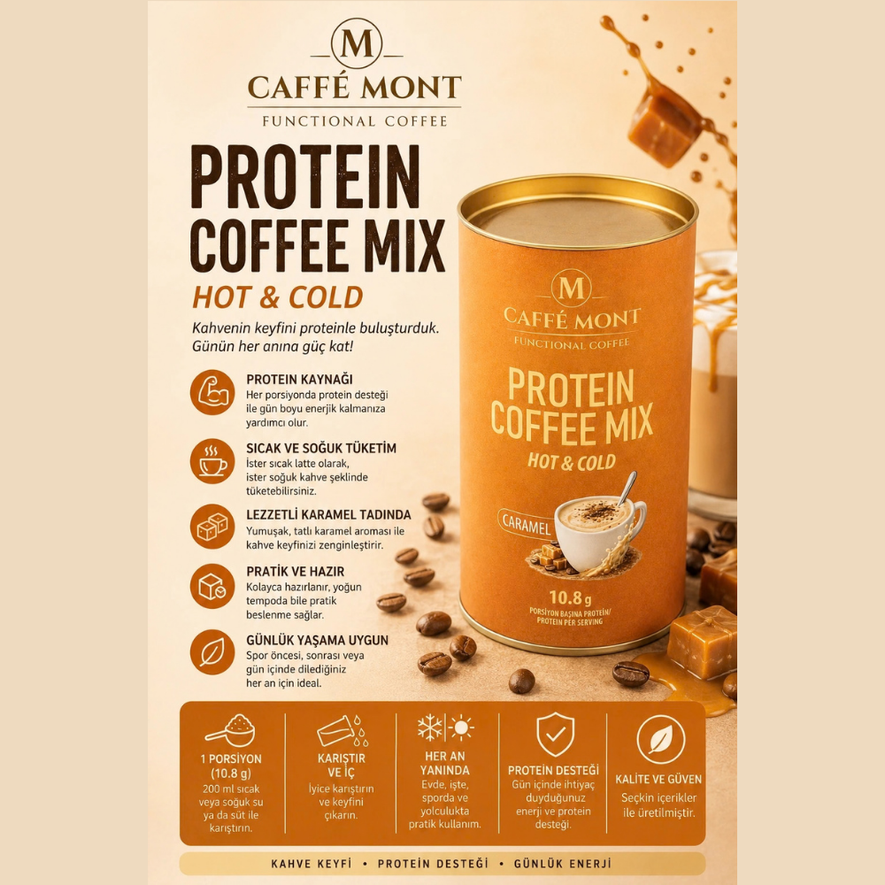 Caffe Mont Protein Coffee Mix 300 Gr Hot & Cold