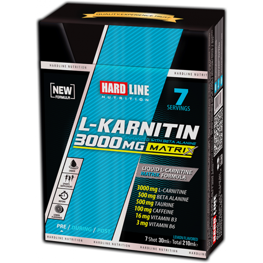 Hardline L-Karnitin Matrix 3000 mg 7 Ampül