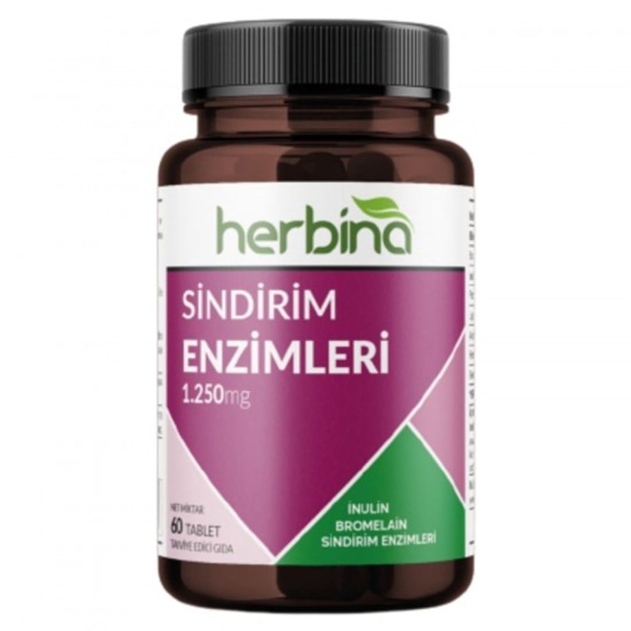 HERBİNA DİGESTİVE ENZYMES SİNDİRİM ENZİMLERİ 60 TABLET