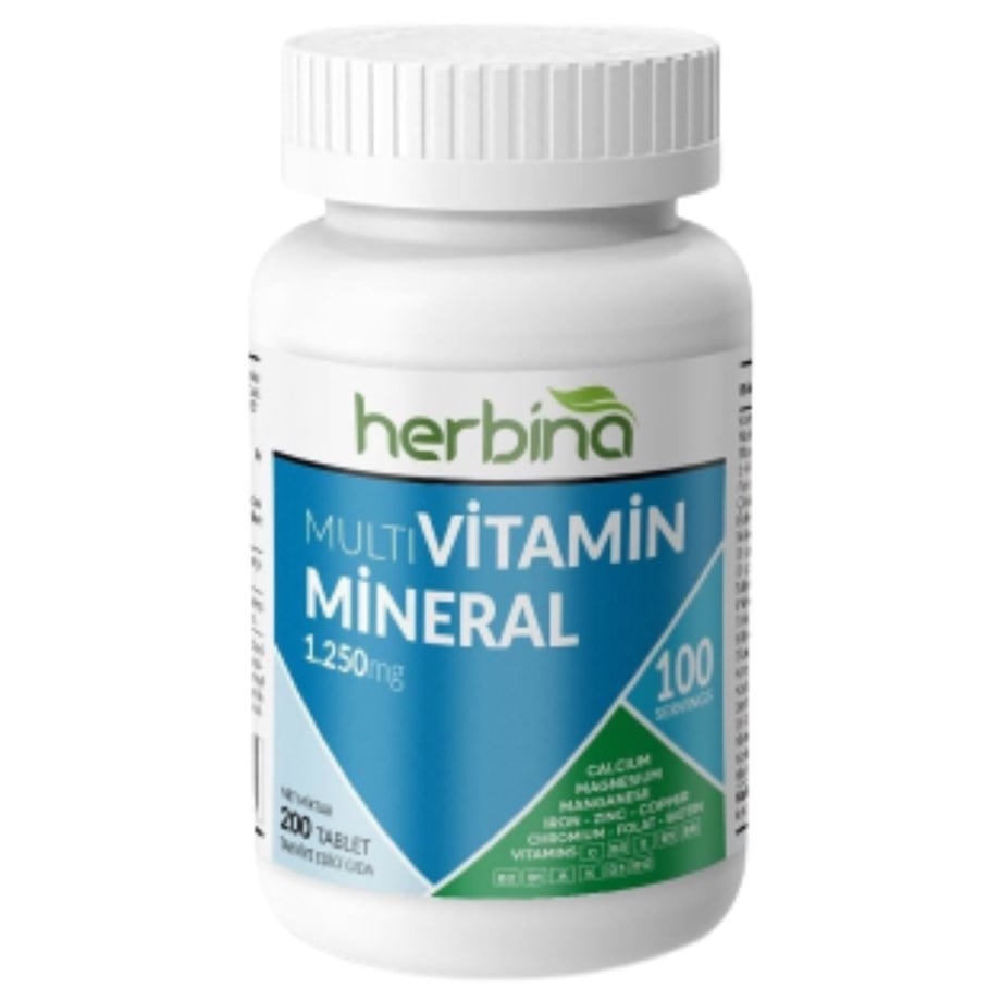 HERBİNA MULTİ VİTAMİN MİNERAL 200 TABLET X 1250 MG