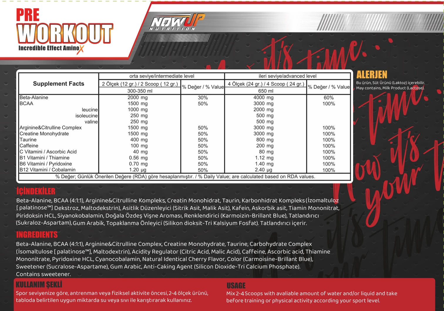 Nowup Nutrition Pre-Workout 360 gr