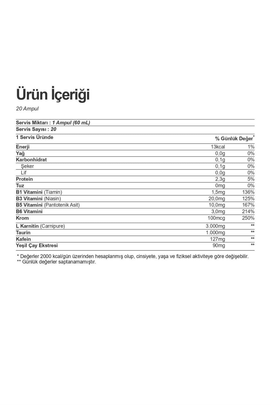 Nutrend L-Carnitine Shot 3000mg 20 Ampül