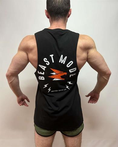 Beast Mode Erkek Sporcu Atlet Kolsuz Siyah