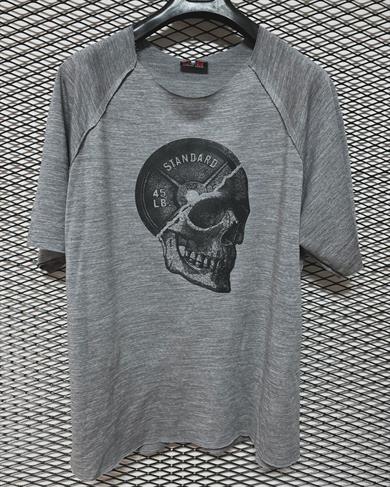 Beast Mode T-Shirt Reglan Kol Oversize Koyu Gri Kuru Kafa Baskılı